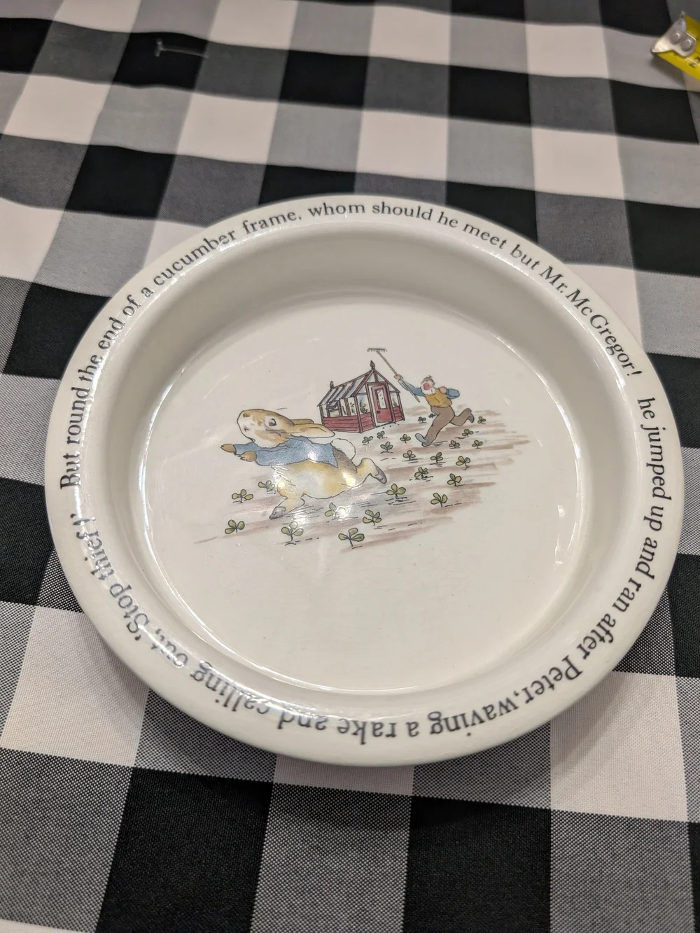Vtg Wedgwood Peter Rabbit Plate & Bowl Set Beatrix Potter Nurseryware England
